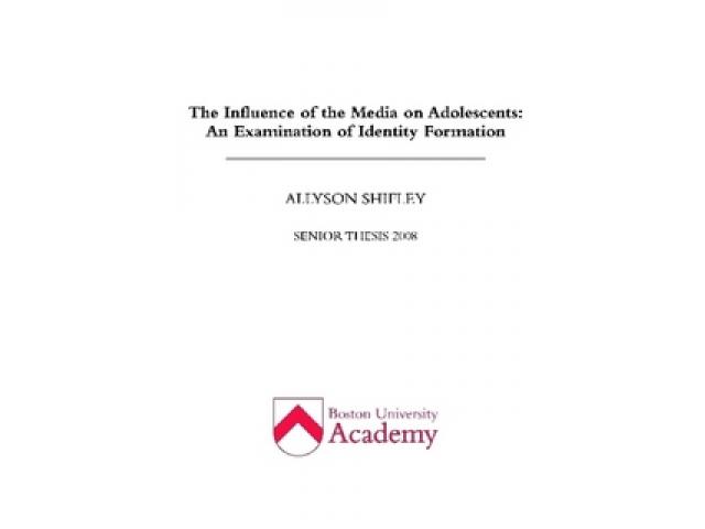 Free Book - The Influence of the Media on Adolescents