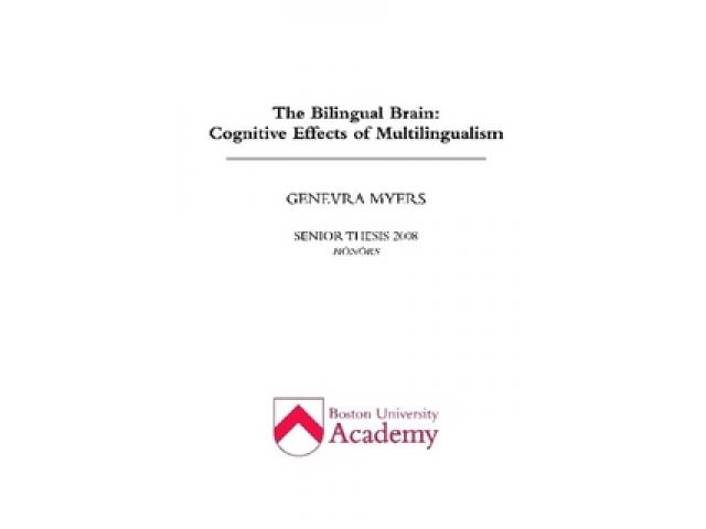 Free Book - The Bilingual Brain: Cognitive Effects of Multilingualism