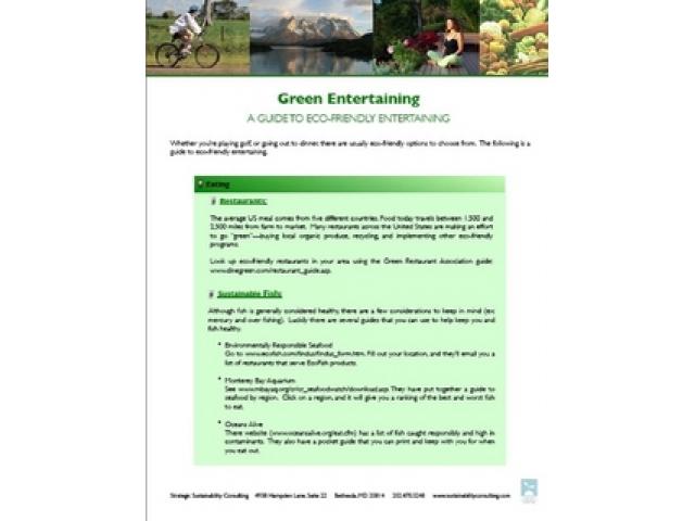 Free Book - Green Entertaining