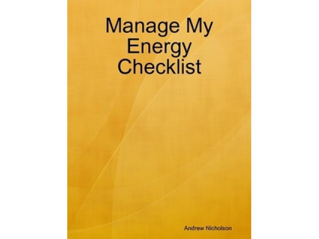 Free Book - Manage My Energy Checklist